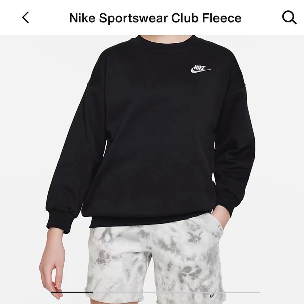 Nike black oversized sweatshirt size kids M medium